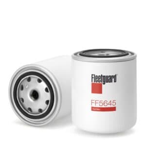 Filtro de combustible Fleetguard FF5645 para camiones y maquinaria pesada, alta eficiencia y durabilidad, compatible con diferentes modelos, ideal para mantenimiento y rendimiento óptimo.