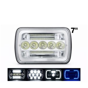 FARO DELANT 7″ ALTA/BAJA BORDE NEON AMBAR 47W 12-24V