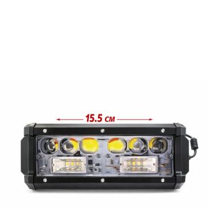 FARO BARRA 12LED LUPA BLAN/AMBAR FLASH 36W 12-24V
