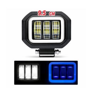 FARO CUADRAD 4D BLAN C/AUREOL AZUL 30W 12-24V
